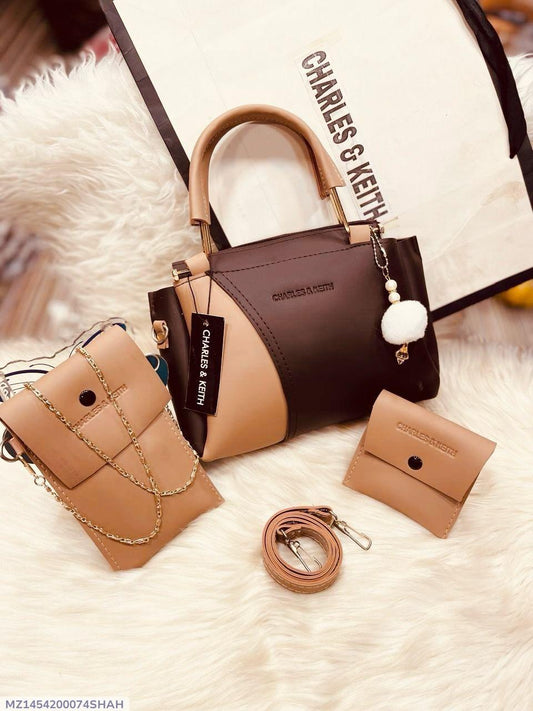 Women Rexine Plain hand bag Set